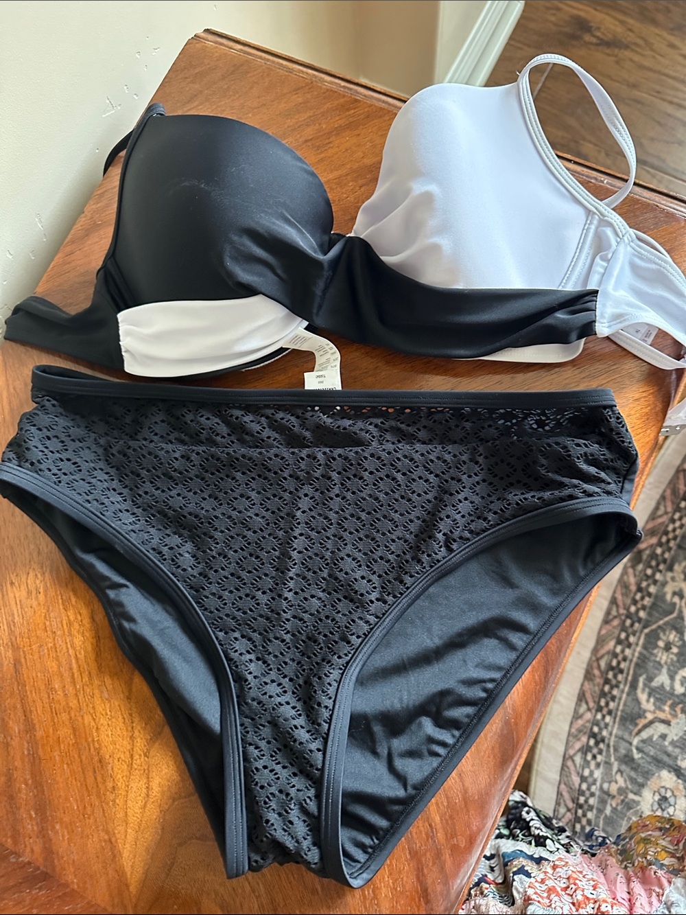 Black and white bikini
